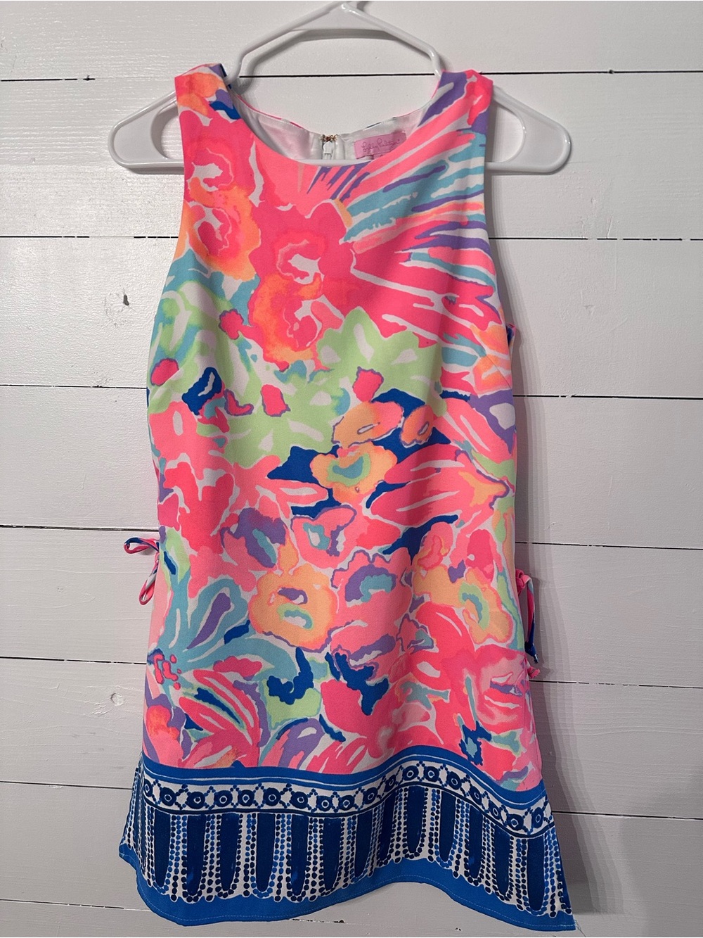 Lilly Pulitzer Neon Coral, Pink & Aqua Floral Shift Dress